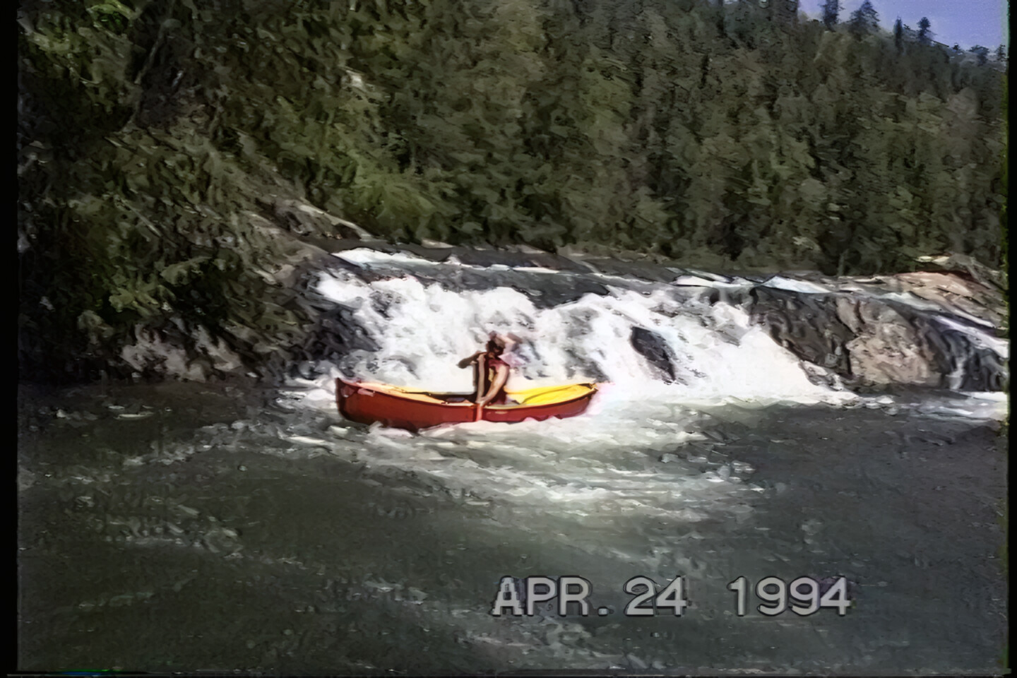 More Fluffy Chattooga Section 4 @ 2 ft in Open Canoes & C1 - Raw Video 1994