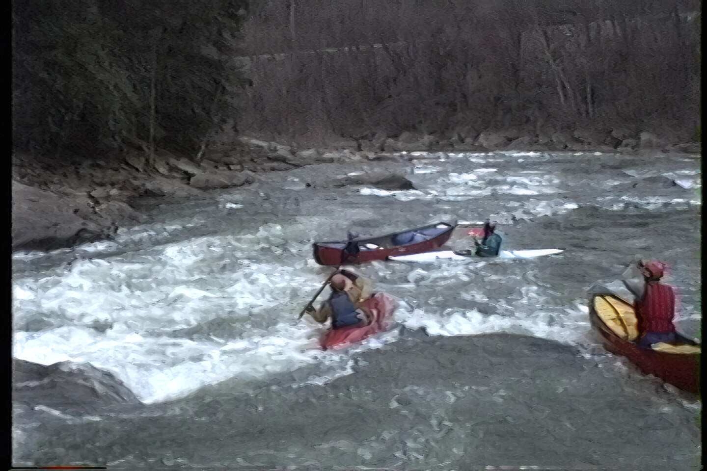 Lower Youghiogheny River in Open Canoes & kayak - Raw Video 1995