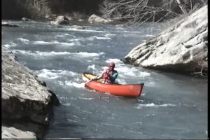 Steve Frazier open canoeing the Obed River, TN